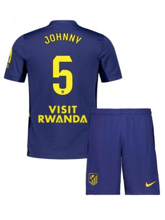 Otroški Nogometna dresi poceni Atletico Madrid Johnny Cardoso #5 Gostujoči 2025-26 kompleti Otroški Nogometna dresi poceni Atletico Madrid Johnny Cardoso #5 Gostujoči 2025-26 kompleti