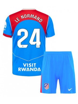Otroški Nogometna dresi poceni Atletico Madrid Robin Le Normand #24 Tretji 2025-26 kompleti Otroški Nogometna dresi poceni Atletico Madrid Robin Le Normand #24 Tretji 2025-26 kompleti