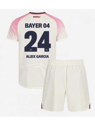 Otroški Nogometna dresi poceni Bayer Leverkusen Aleix Garcia #24 Gostujoči 2025-26 kompleti