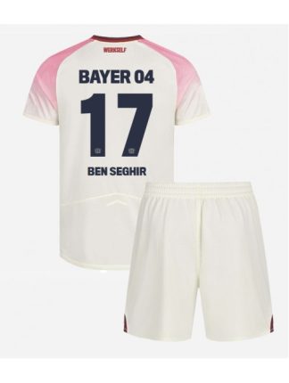 Otroški Nogometna dresi poceni Bayer Leverkusen Eliesse Ben Seghir #17 Gostujoči 2025-26 kompleti