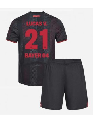 Otroški Nogometna dresi poceni Bayer Leverkusen Lucas Vazquez #21 Gostujoči 2025-26 kompleti