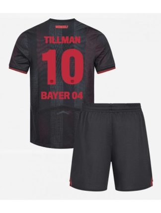Otroški Nogometna dresi poceni Bayer Leverkusen Malik Tillman #10 Gostujoči 2025-26 kompleti