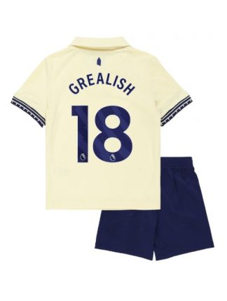 Otroški Nogometna dresi poceni Everton Jack Grealish #18 Gostujoči 2025-26 kompleti