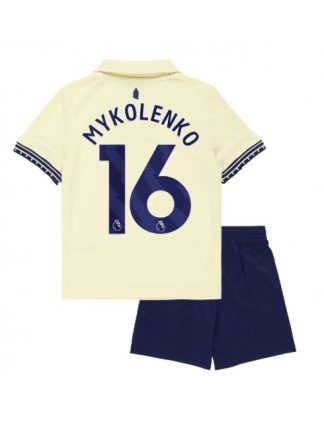 Otroški Nogometna dresi poceni Everton Vitaliy Mykolenko #16 Gostujoči 2025-26 kompleti