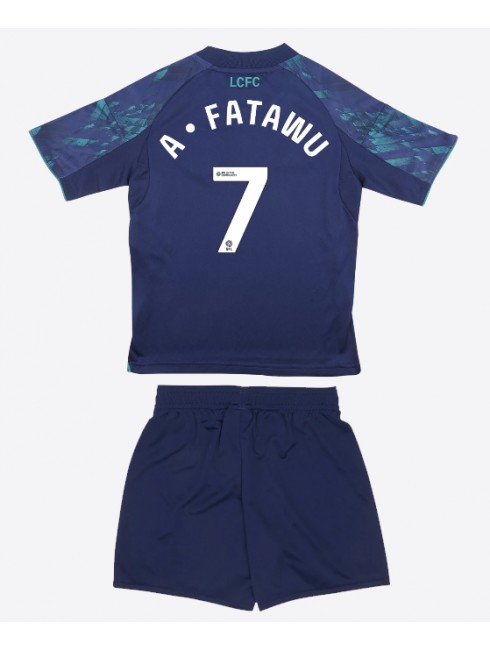 Otroški Nogometna dresi poceni Leicester City Issahaku Fatawu #7 Gostujoči 2025-26 kompleti Otroški Nogometna dresi poceni Leicester City Issahaku Fatawu #7 Gostujoči 2025-26 kompleti