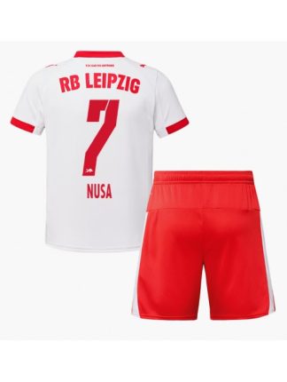 Otroški Nogometna dresi poceni RB Leipzig Antonio Nusa #7 Domači 2025-26 kompleti