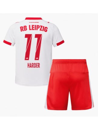 Otroški Nogometna dresi poceni RB Leipzig Conrad Harder #11 Domači 2025-26 kompleti