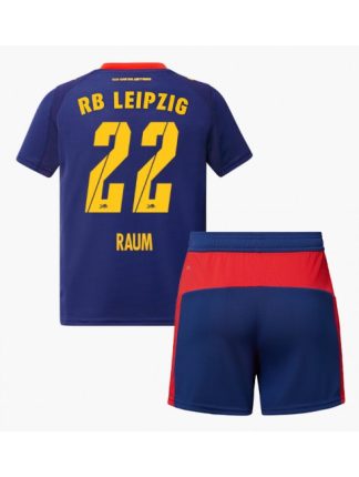 Otroški Nogometna dresi poceni RB Leipzig David Raum #22 Gostujoči 2025-26 kompleti