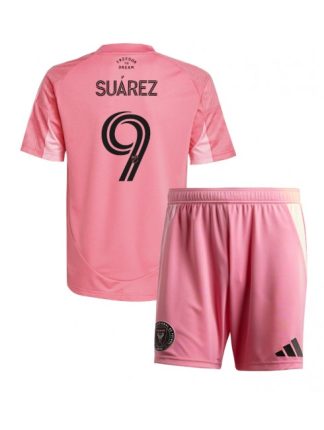 Otroški Nogometna dresi poceni Inter Miami Luis Suarez #9 Domači 2025-26 kompleti