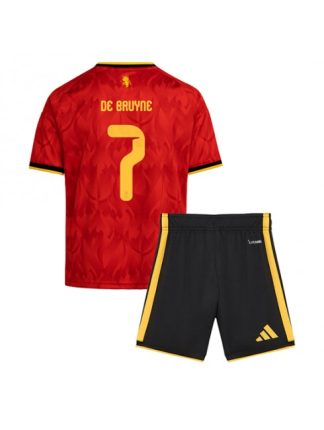 Otroški Nogometna dresi poceni Belgija Kevin De Bruyne #7 Gostujoči SP 2026 kompleti