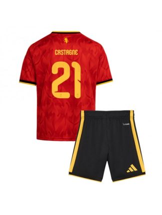 Otroški Nogometna dresi poceni Belgija Timothy Castagne #21 Domači SP 2026 kompleti Otroški Nogometna dresi poceni Belgija Timothy Castagne #21 Domači SP 2026 kompleti