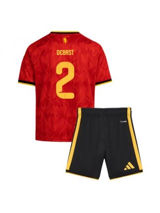 Otroški Nogometna dresi poceni Belgija Zeno Debast #2 Domači SP 2026 kompleti Otroški Nogometna dresi poceni Belgija Zeno Debast #2 Domači SP 2026 kompleti