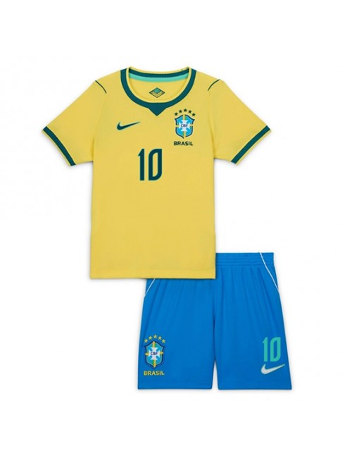 Otroški Nogometna dresi poceni Brazilija Vinicius Junior #10 Domači SP 2026 kompleti 2 Otroški Nogometna dresi poceni Brazilija Vinicius Junior #10 Domači SP 2026 kompleti 2