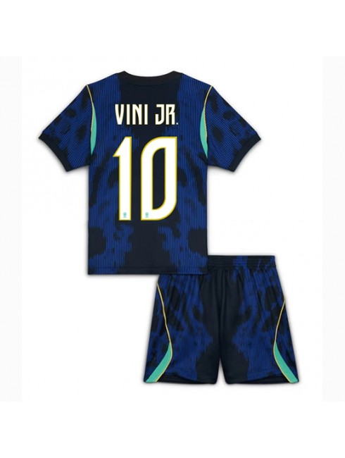 Otroški Nogometna dresi poceni Brazilija Vinicius Junior #10 Gostujoči SP 2026 kompleti Otroški Nogometna dresi poceni Brazilija Vinicius Junior #10 Gostujoči SP 2026 kompleti