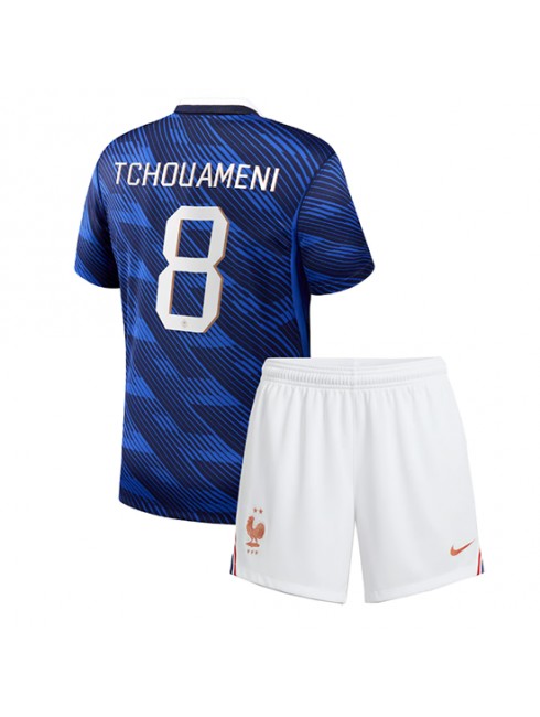 Otroški Nogometna dresi poceni Francija Aurelien Tchouameni #8 Domači SP 2026 kompleti Otroški Nogometna dresi poceni Francija Aurelien Tchouameni #8 Domači SP 2026 kompleti