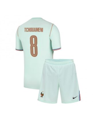 Otroški Nogometna dresi poceni Francija Aurelien Tchouameni #8 Gostujoči SP 2026 kompleti Otroški Nogometna dresi poceni Francija Aurelien Tchouameni #8 Gostujoči SP 2026 kompleti