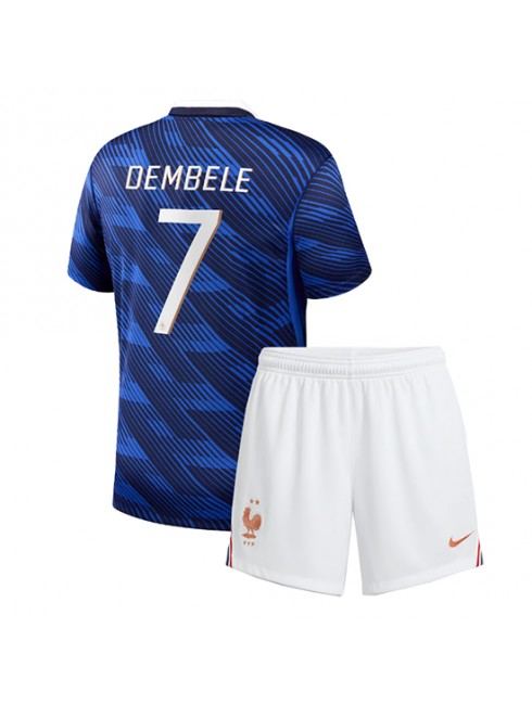 Otroški Nogometna dresi poceni Francija Ousmane Dembele #7 Domači SP 2026 kompleti Otroški Nogometna dresi poceni Francija Ousmane Dembele #7 Domači SP 2026 kompleti