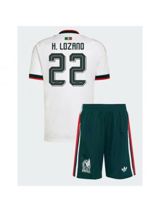 Otroški Nogometna dresi poceni Mehika Hirving Lozano #22 Gostujoči SP 2026 kompleti