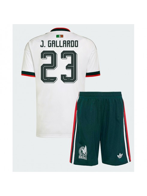 Otroški Nogometna dresi poceni Mehika Jesus Gallardo #23 Gostujoči SP 2026 kompleti Otroški Nogometna dresi poceni Mehika Jesus Gallardo #23 Gostujoči SP 2026 kompleti