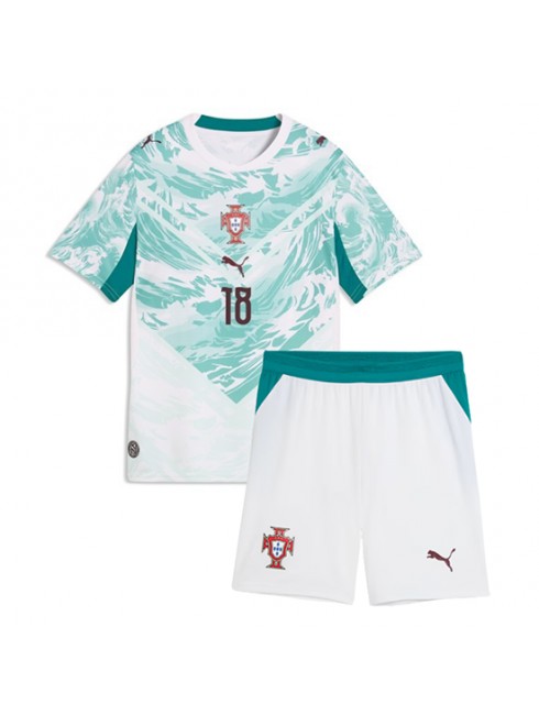 Otroški Nogometna dresi poceni Portugalska Pedro Neto #18 Gostujoči SP 2026 kompleti 2 Otroški Nogometna dresi poceni Portugalska Pedro Neto #18 Gostujoči SP 2026 kompleti 2