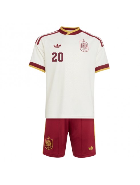 Otroški Nogometna dresi poceni Španija Pedri Gonzalez #20 Gostujoči SP 2026 kompleti 2 Otroški Nogometna dresi poceni Španija Pedri Gonzalez #20 Gostujoči SP 2026 kompleti 2