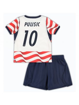 Otroški Nogometna dresi poceni Združene države Christian Pulisic #10 Gostujoči SP 2026 kompleti