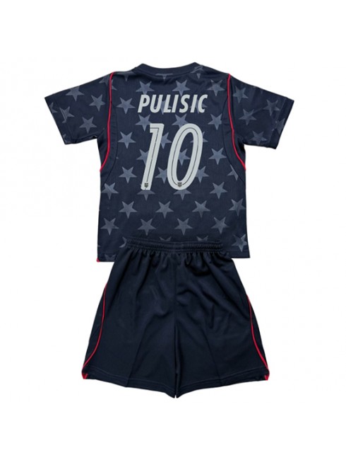 Otroški Nogometna dresi poceni Združene države Christian Pulisic #10 Gostujoči SP 2026 kompleti Otroški Nogometna dresi poceni Združene države Christian Pulisic #10 Gostujoči SP 2026 kompleti