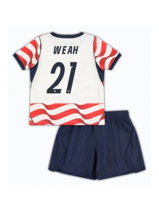 Otroški Nogometna dresi poceni Združene države Timothy Weah #21 Domači SP 2026 kompleti Otroški Nogometna dresi poceni Združene države Timothy Weah #21 Domači SP 2026 kompleti