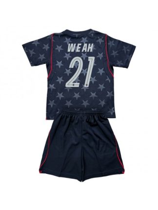 Otroški Nogometna dresi poceni Združene države Timothy Weah #21 Gostujoči SP 2026 kompleti Otroški Nogometna dresi poceni Združene države Timothy Weah #21 Gostujoči SP 2026 kompleti
