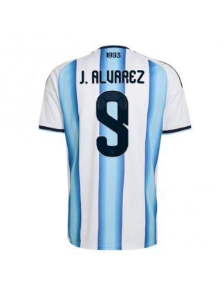 Moški Nogometna dresi poceni Argentina Julian Alvarez #9 Domači SP 2026 Kratek rokav Moški Nogometna dresi poceni Argentina Julian Alvarez #9 Domači SP 2026 Kratek rokav