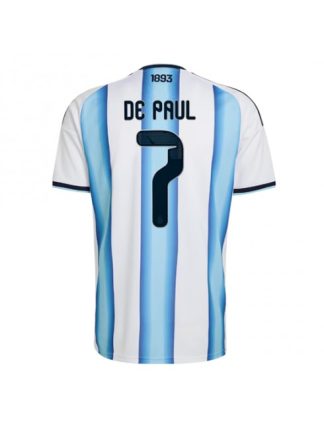 Moški Nogometna dresi poceni Argentina Rodrigo De Paul #7 Domači SP 2026 Kratek rokav Moški Nogometna dresi poceni Argentina Rodrigo De Paul #7 Domači SP 2026 Kratek rokav