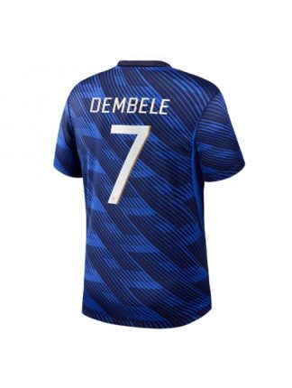 Moški Nogometna dresi poceni Francija Ousmane Dembele #7 Gostujoči SP 2026 Kratek rokav