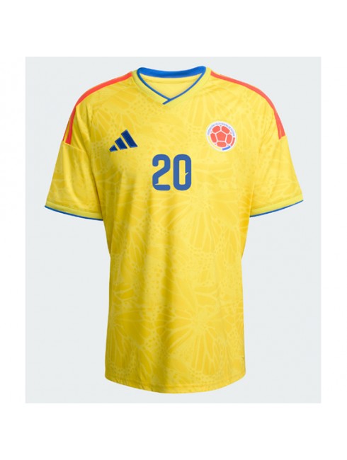 Moški Nogometna dresi poceni Kolumbija Juan Fernando Quintero #20 Domači SP 2026 Kratek rokav 2 Moški Nogometna dresi poceni Kolumbija Juan Fernando Quintero #20 Domači SP 2026 Kratek rokav 2