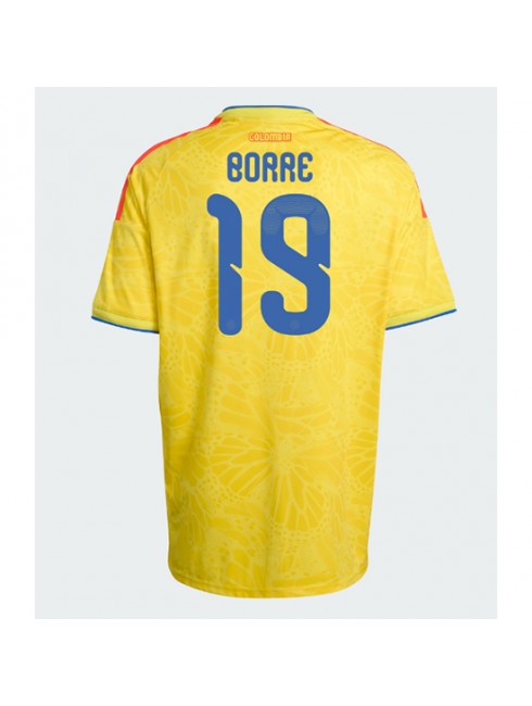 Moški Nogometna dresi poceni Kolumbija Rafael Santos Borre #19 Domači SP 2026 Kratek rokav Moški Nogometna dresi poceni Kolumbija Rafael Santos Borre #19 Domači SP 2026 Kratek rokav