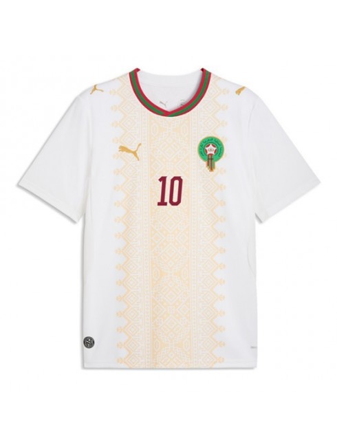 Moški Nogometna dresi poceni Maroko Brahim Diaz #10 Gostujoči SP 2026 Kratek rokav 2 Moški Nogometna dresi poceni Maroko Brahim Diaz #10 Gostujoči SP 2026 Kratek rokav 2