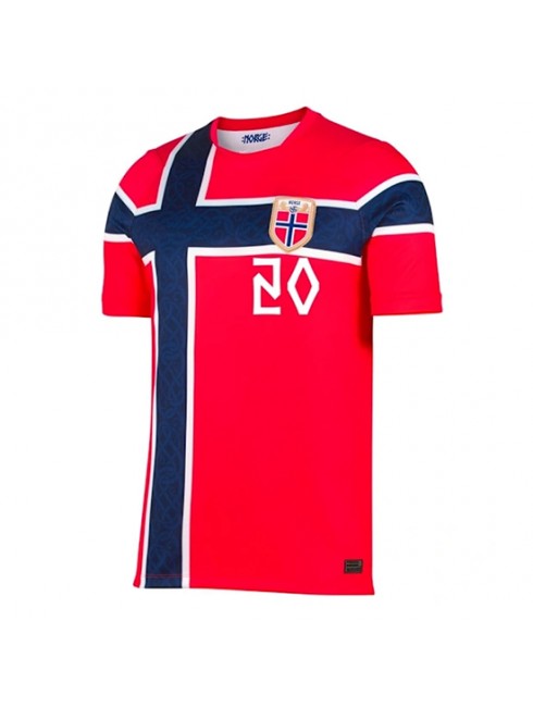 Moški Nogometna dresi poceni Norveška Antonio Nusa #20 Domači SP 2026 Kratek rokav 2 Moški Nogometna dresi poceni Norveška Antonio Nusa #20 Domači SP 2026 Kratek rokav 2