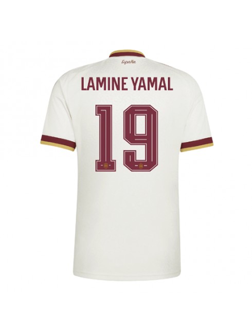 Moški Nogometna dresi poceni Španija Lamine Yamal #19 Gostujoči SP 2026 Kratek rokav Moški Nogometna dresi poceni Španija Lamine Yamal #19 Gostujoči SP 2026 Kratek rokav