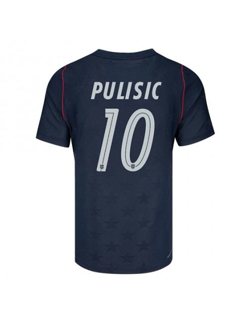 Moški Nogometna dresi poceni Združene države Christian Pulisic #10 Gostujoči SP 2026 Kratek rokav Moški Nogometna dresi poceni Združene države Christian Pulisic #10 Gostujoči SP 2026 Kratek rokav