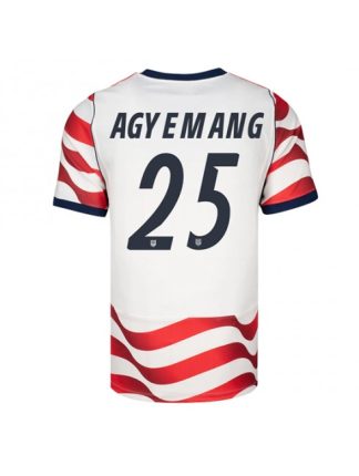 Moški Nogometna dresi poceni Združene države Patrick Agyemang #25 Domači SP 2026 Kratek rokav Moški Nogometna dresi poceni Združene države Patrick Agyemang #25 Domači SP 2026 Kratek rokav