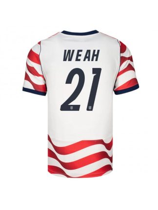 Moški Nogometna dresi poceni Združene države Timothy Weah #21 Domači SP 2026 Kratek rokav Moški Nogometna dresi poceni Združene države Timothy Weah #21 Domači SP 2026 Kratek rokav