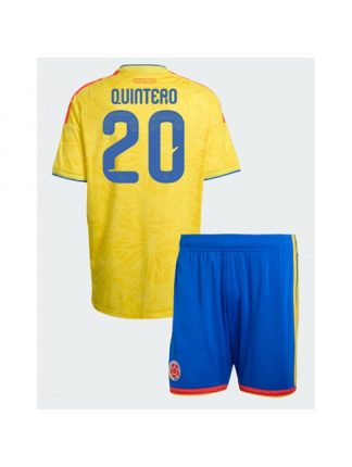 Otroški Nogometna dresi poceni Kolumbija Juan Fernando Quintero #20 Domači SP 2026 kompleti