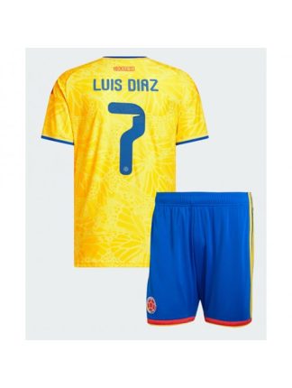 Otroški Nogometna dresi poceni Kolumbija Luis Diaz #7 Domači SP 2026 kompleti