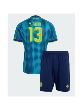 Otroški Nogometna dresi poceni Kolumbija Yerry Mina #13 Gostujoči SP 2026 kompleti